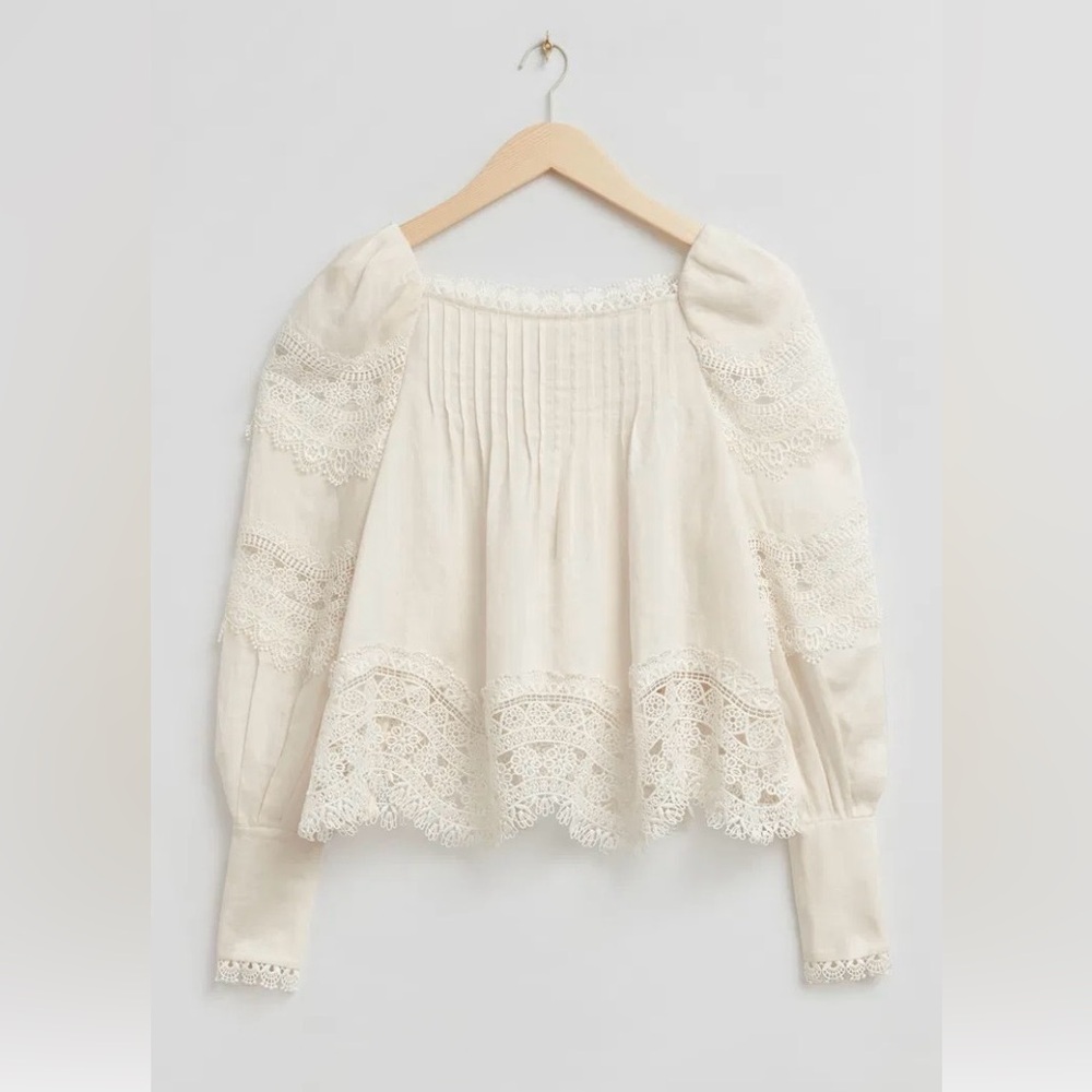 & Other Stories Cream Lace Blouse